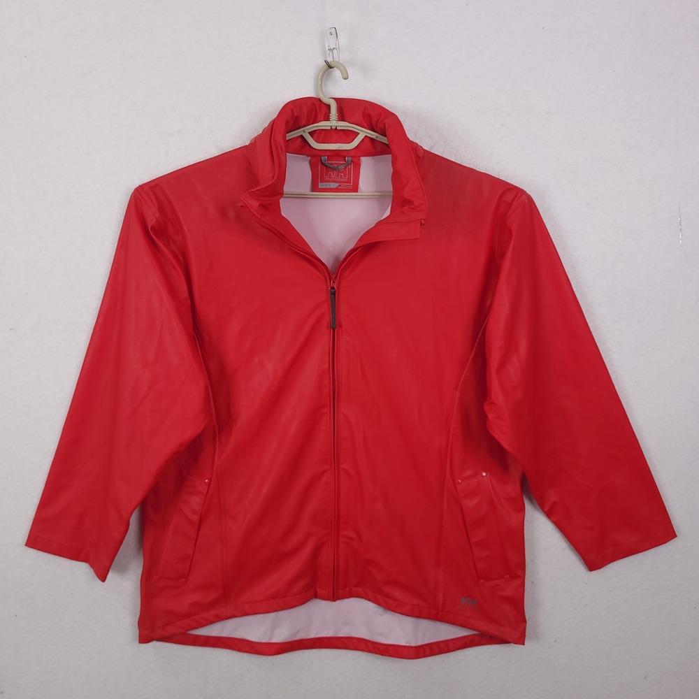 Helly Hansen Rain Jacket Mens XL Red Waterproof Polyurethane Sailing Shell
